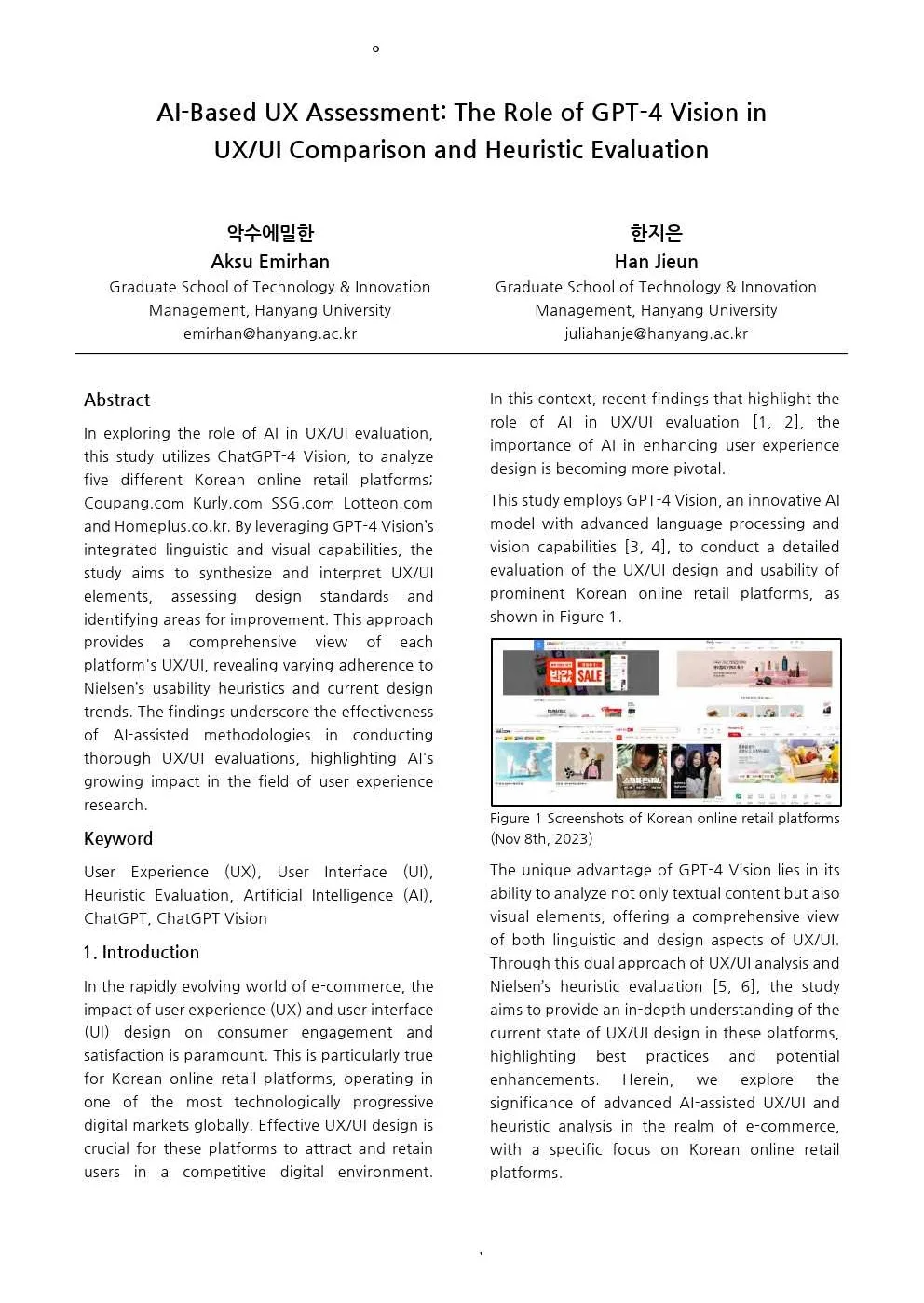 AI-Based UX Assessment: The Role of GPT-4 Vision in UX/UI Comparison and Heuristic Evaluation