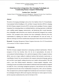 From Interaction to Integration: How Emerging Technologies are Transforming Human-Computer Relationships